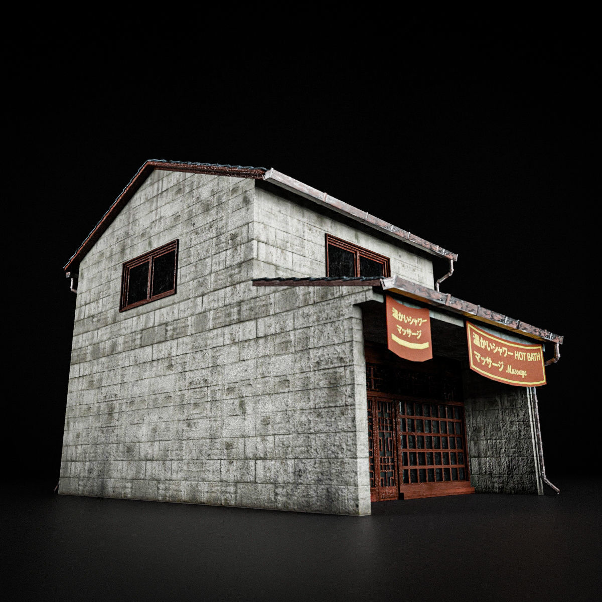 JAPANESE BUILDING 002 Low-poly 3D model_9