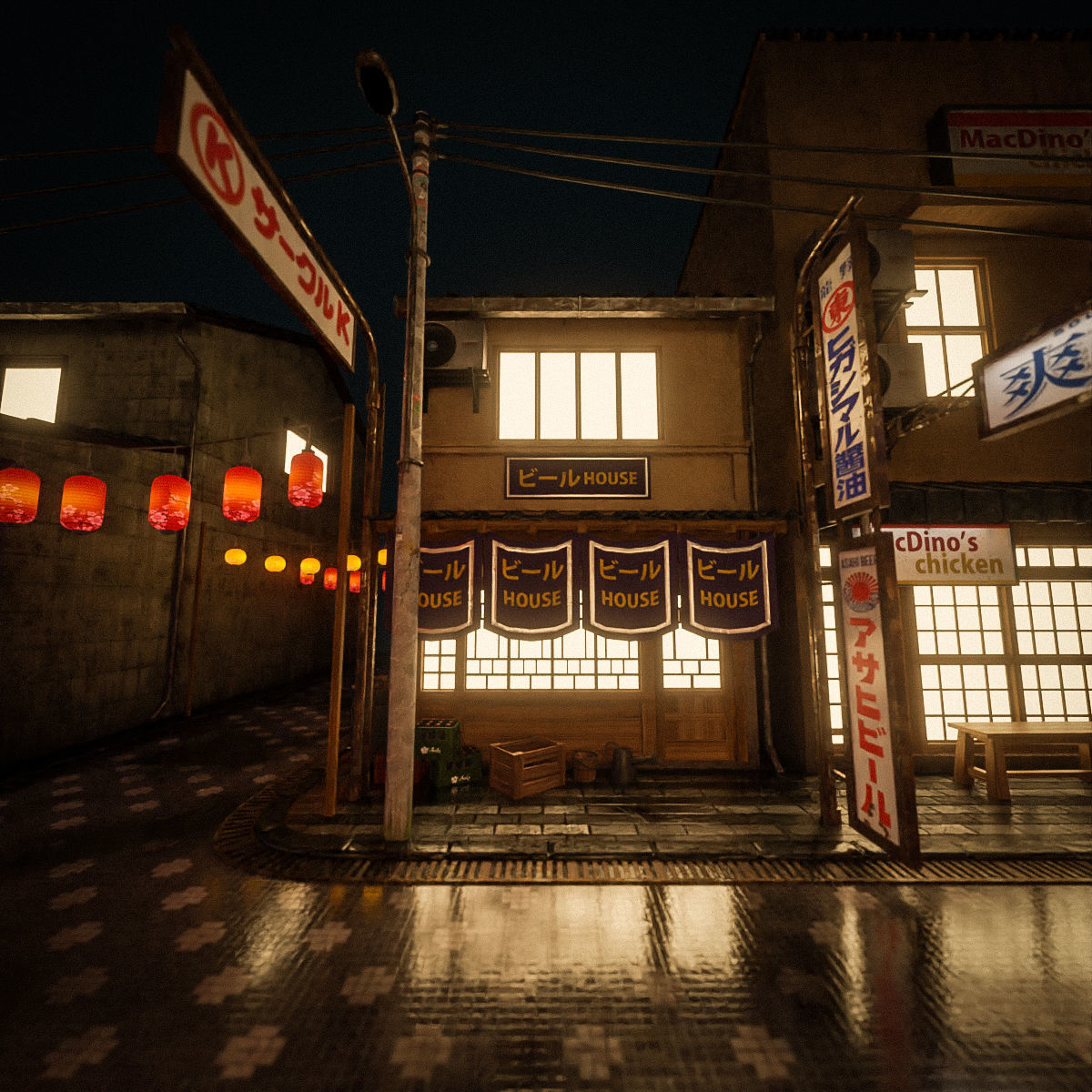 JAPANESE BUILDING 003 Low-poly 3D model_11