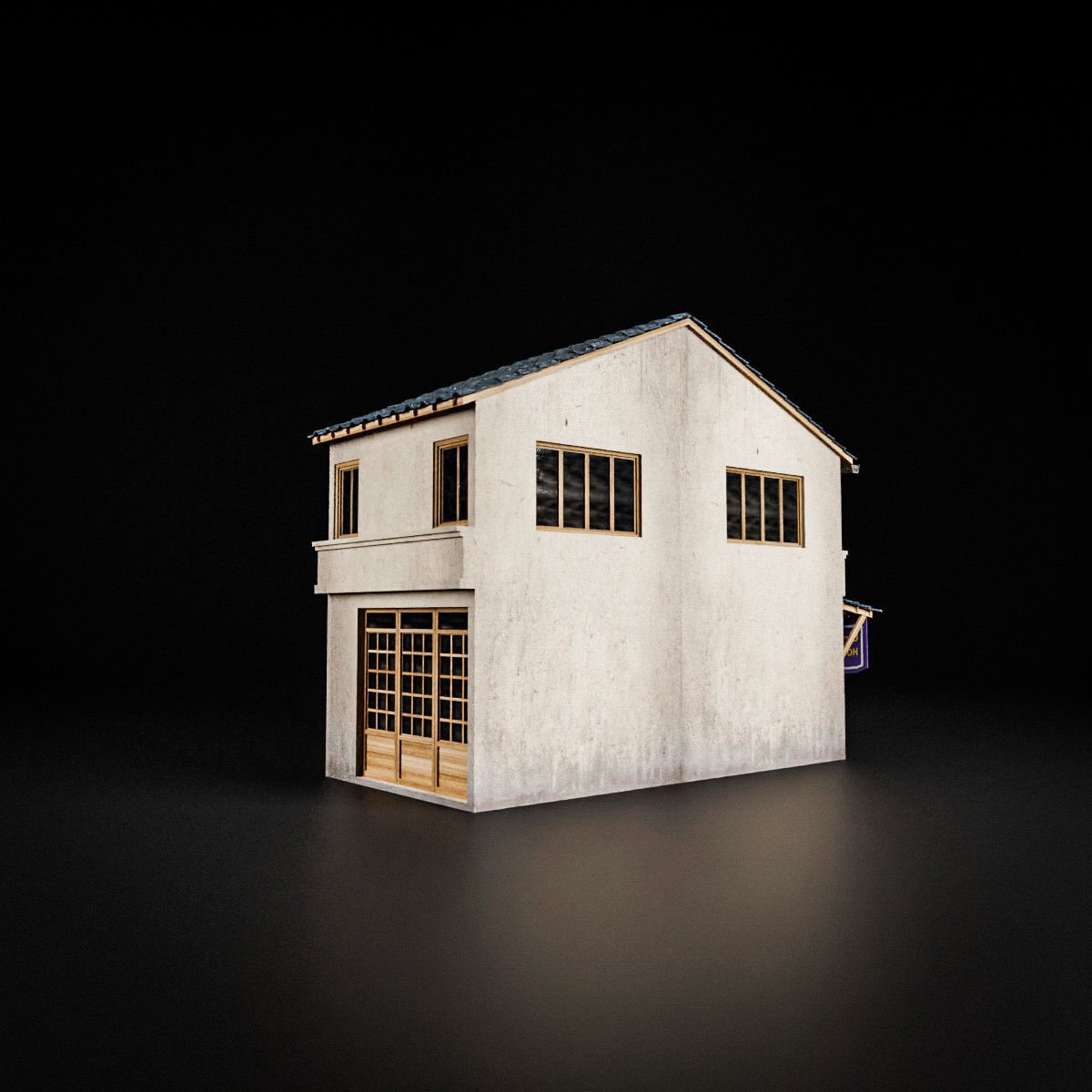 JAPANESE BUILDING 003 Low-poly 3D model_4
