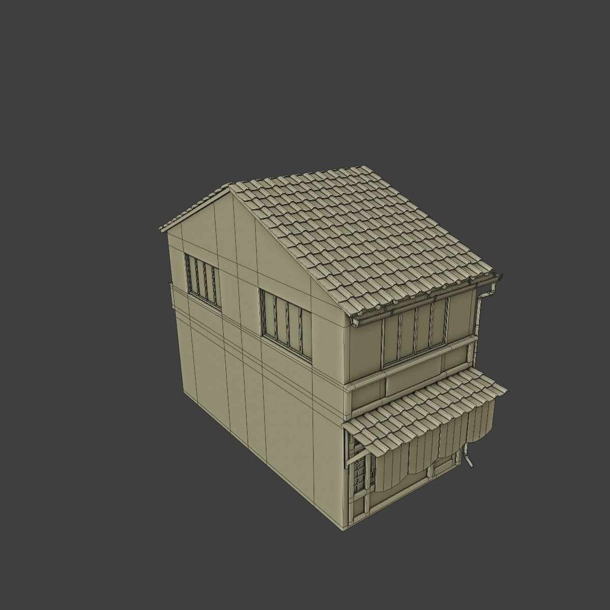 JAPANESE BUILDING 003 Low-poly 3D model_13