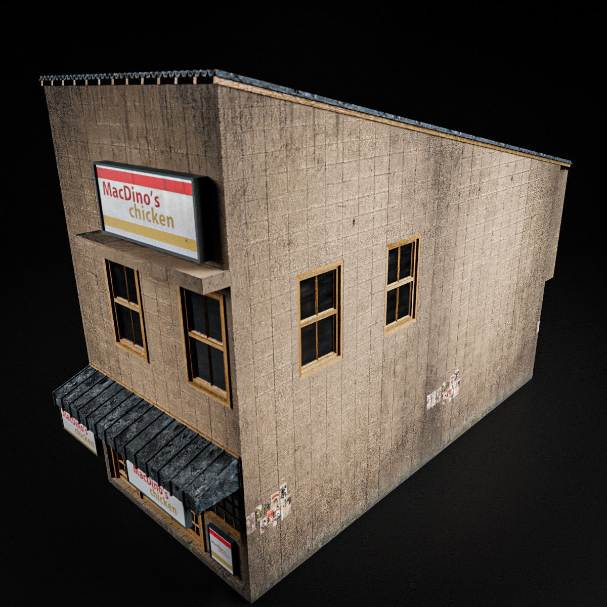 JAPANESE BUILDING 004 Low-poly 3D model_7