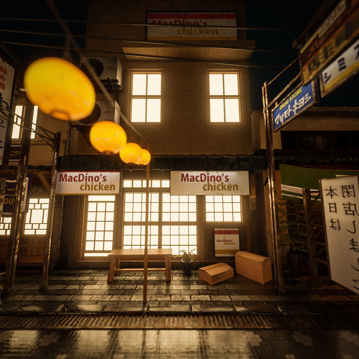 JAPANESE BUILDING 004 Low-poly 3D model_11