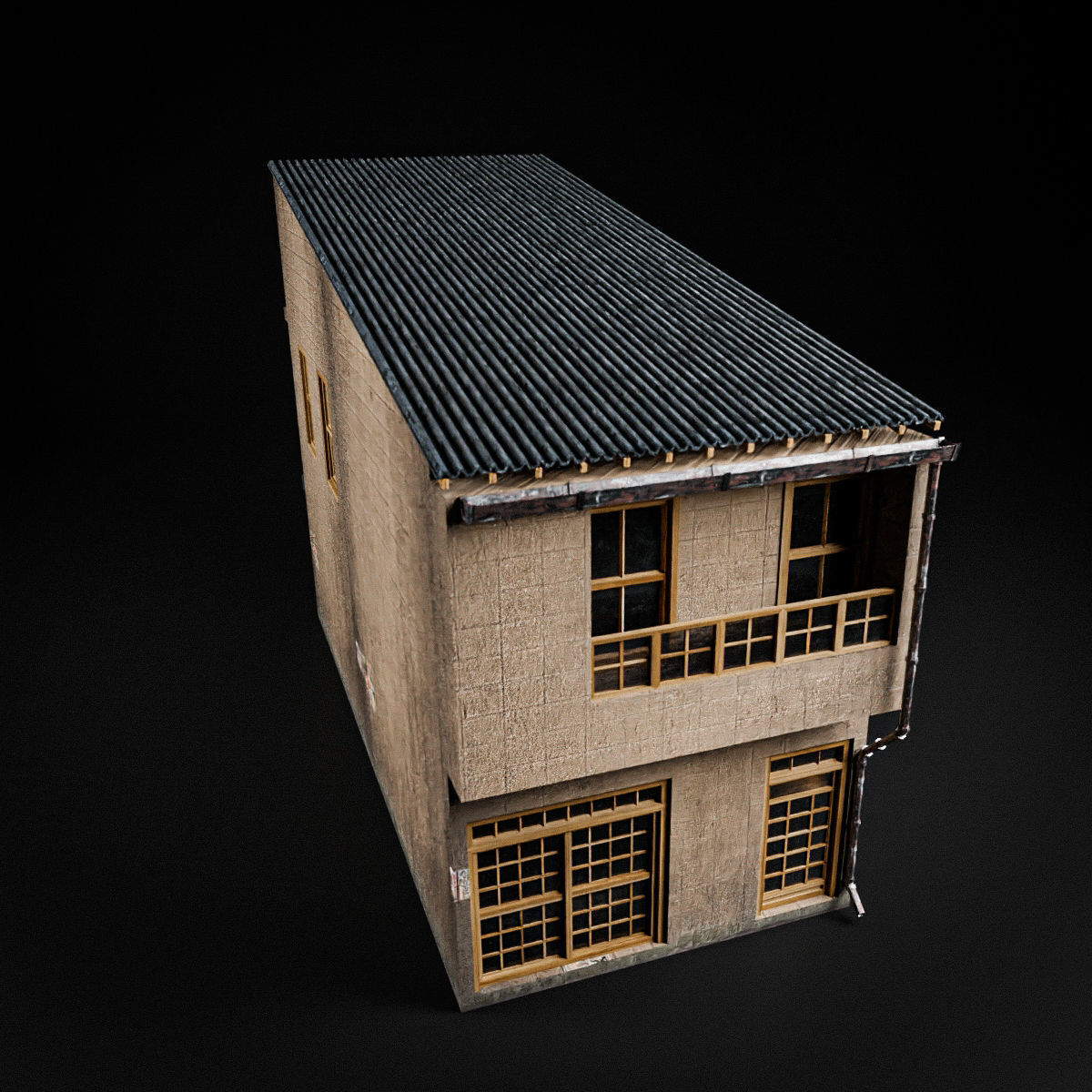 JAPANESE BUILDING 004 Low-poly 3D model_8