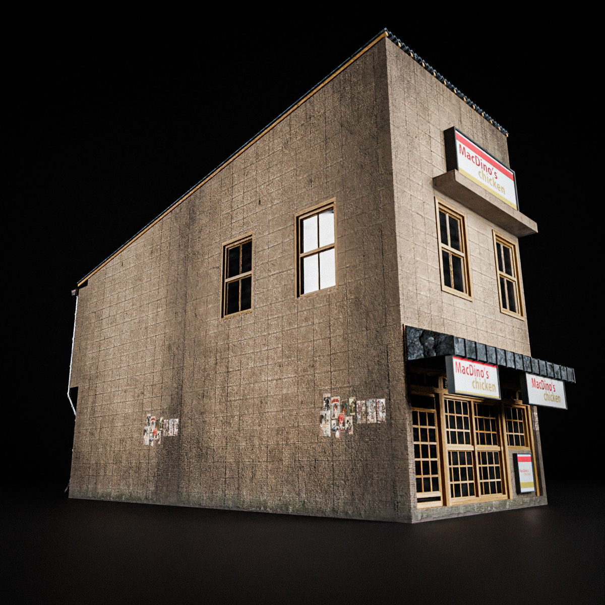 JAPANESE BUILDING 004 Low-poly 3D model_9