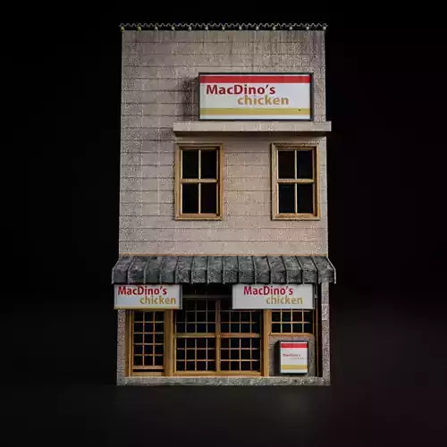 JAPANESE BUILDING 004 Low-poly 3D model