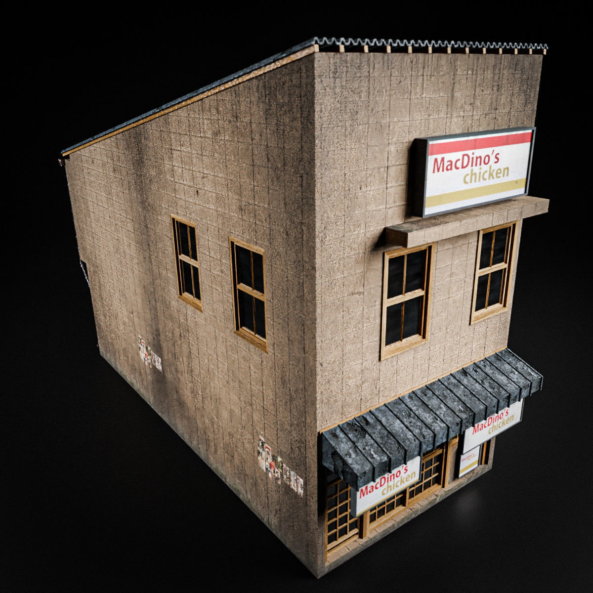 JAPANESE BUILDING 004 Low-poly 3D model_6