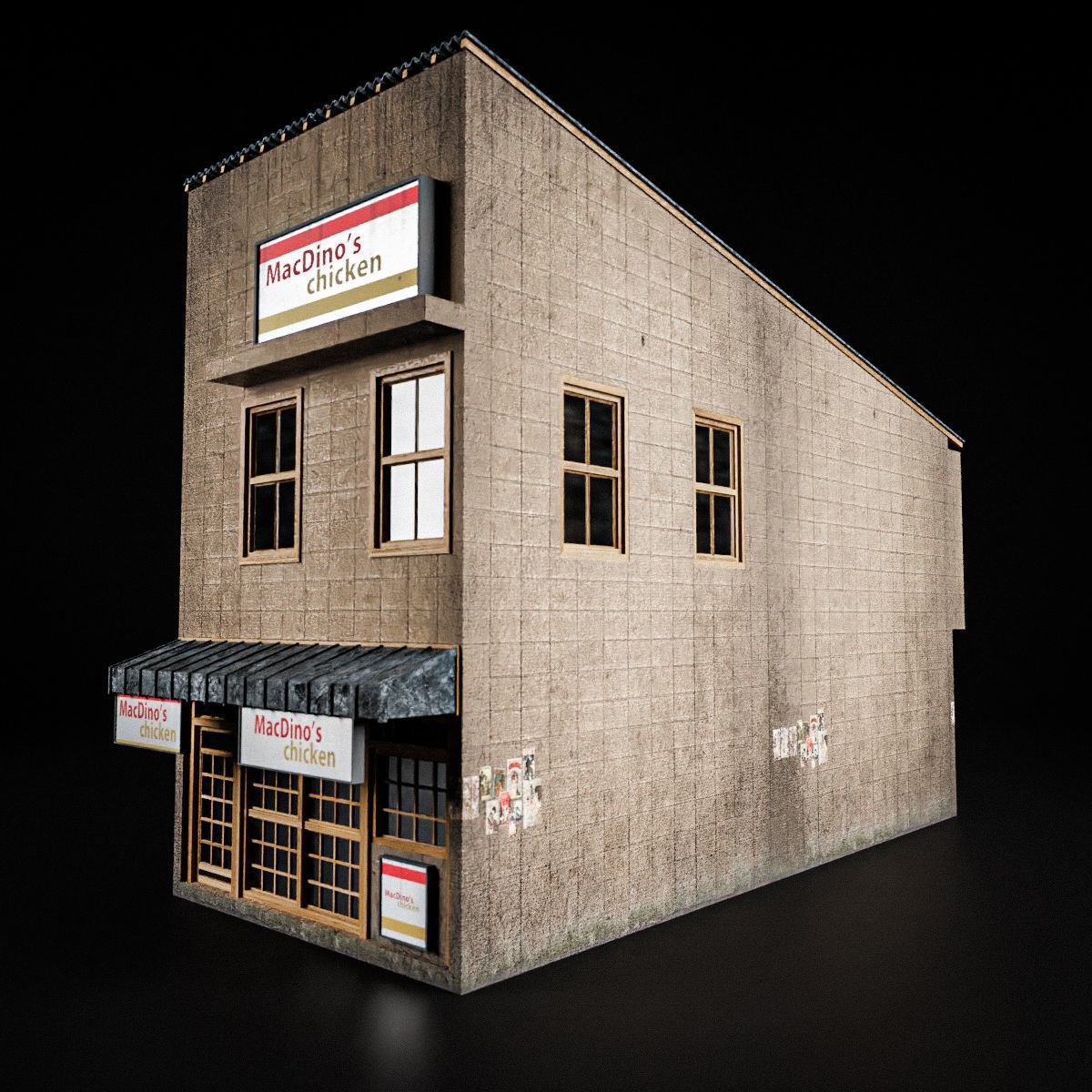 JAPANESE BUILDING 004 Low-poly 3D model_2