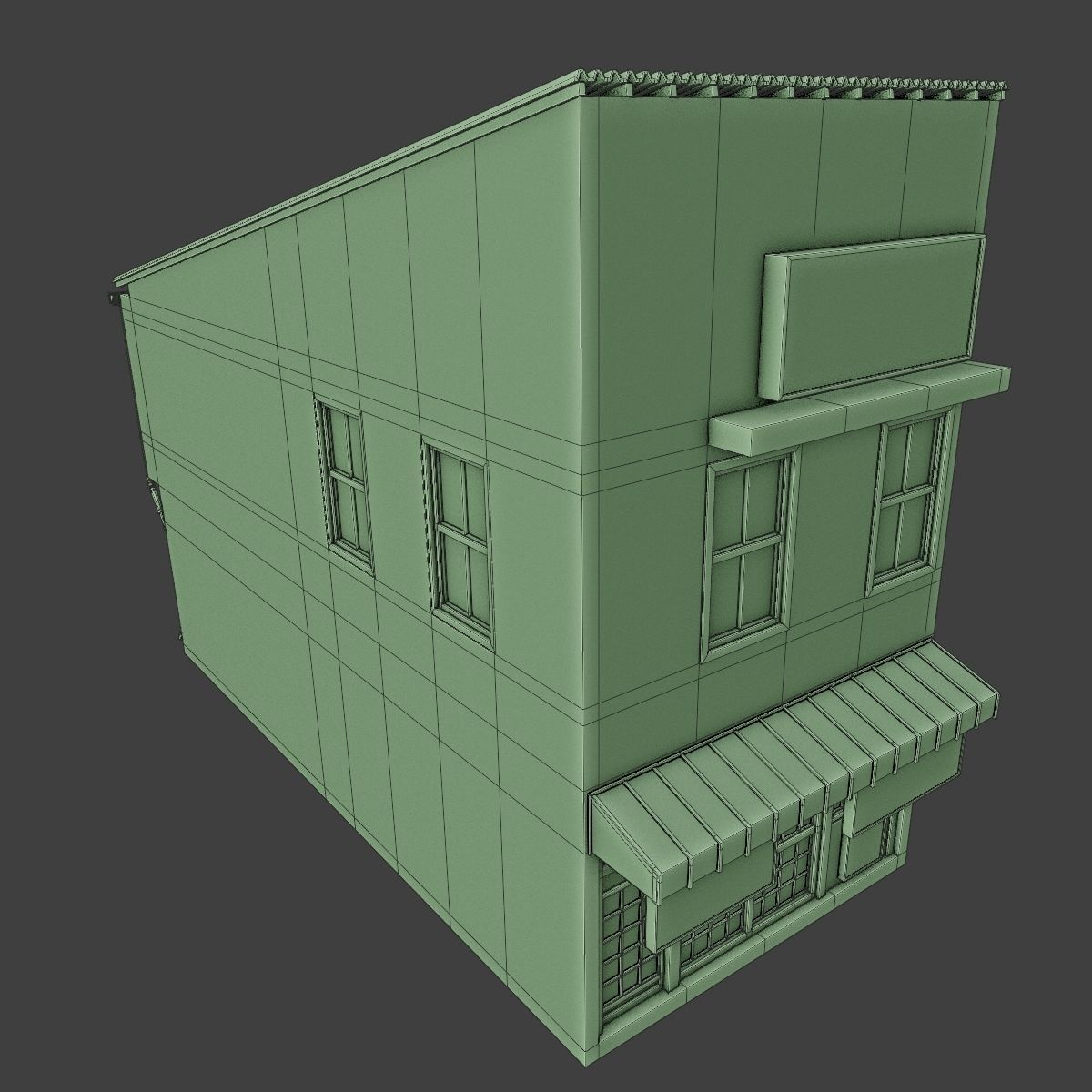 JAPANESE BUILDING 004 Low-poly 3D model_13