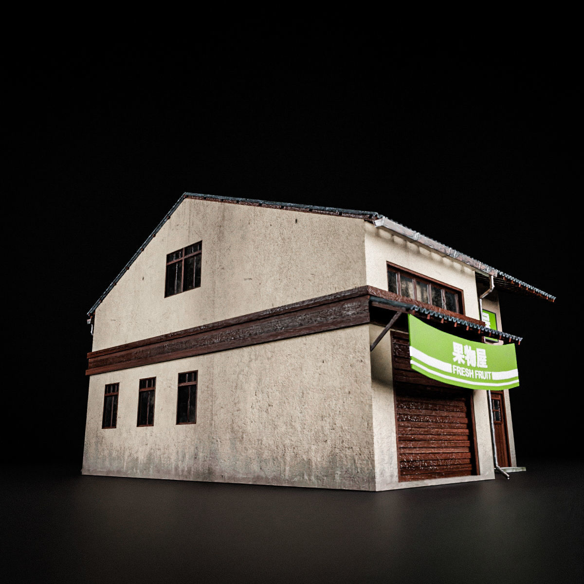 JAPANESE BUILDING 005 Low-poly 3D model_9