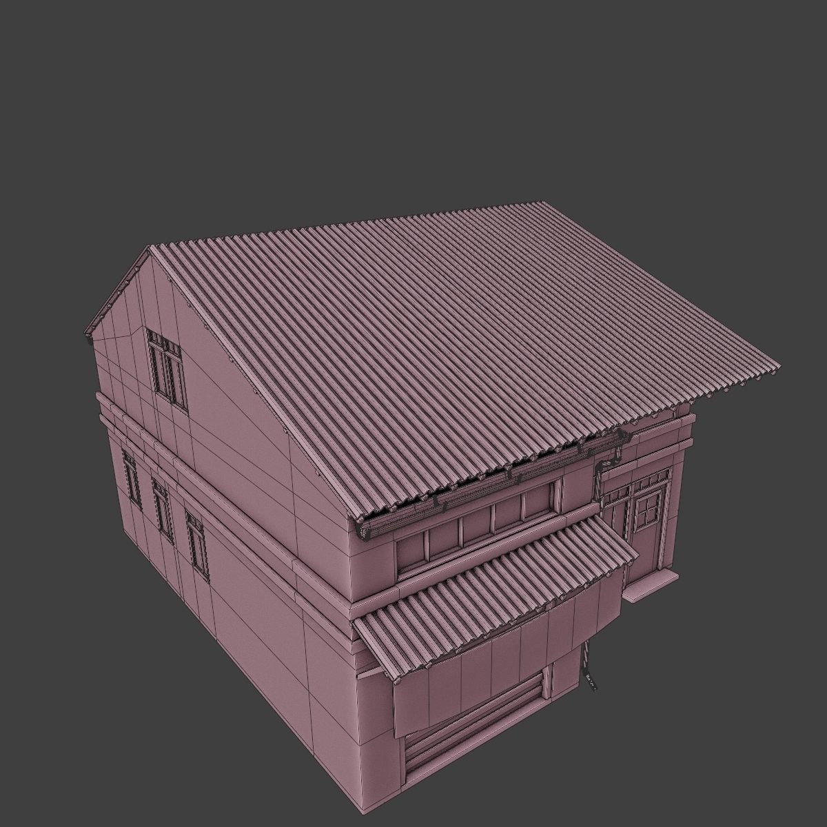 JAPANESE BUILDING 005 Low-poly 3D model_13