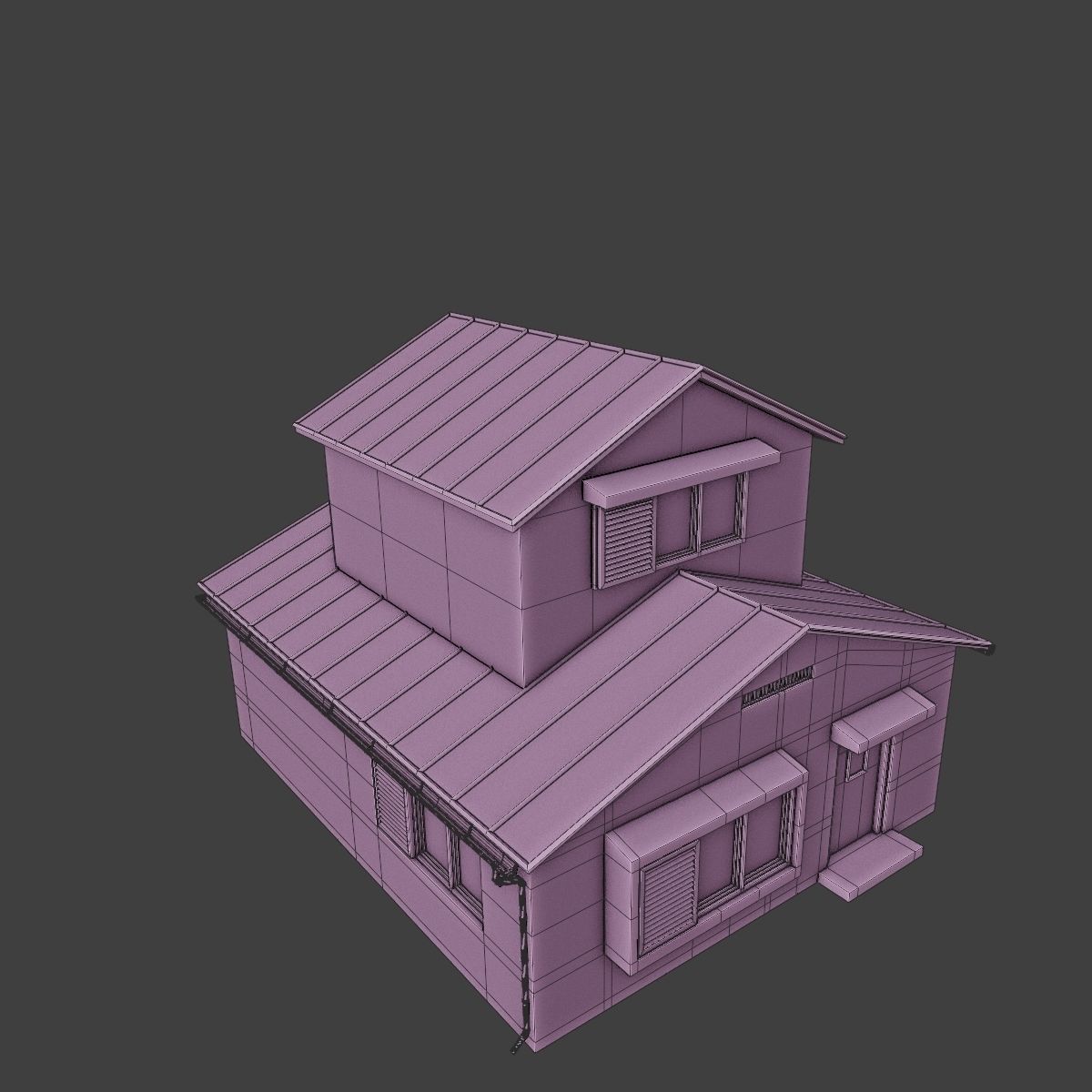 JAPANESE BUILDING 006 Low-poly 3D model_13