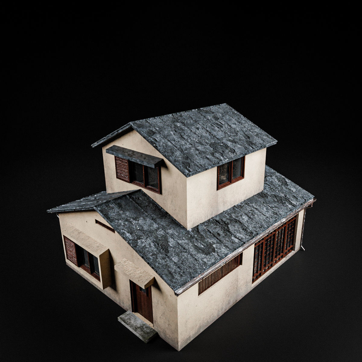 JAPANESE BUILDING 006 Low-poly 3D model_7