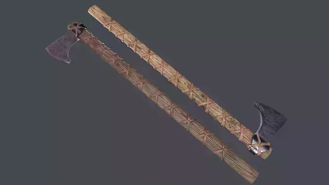 Low poly Viking Axe
