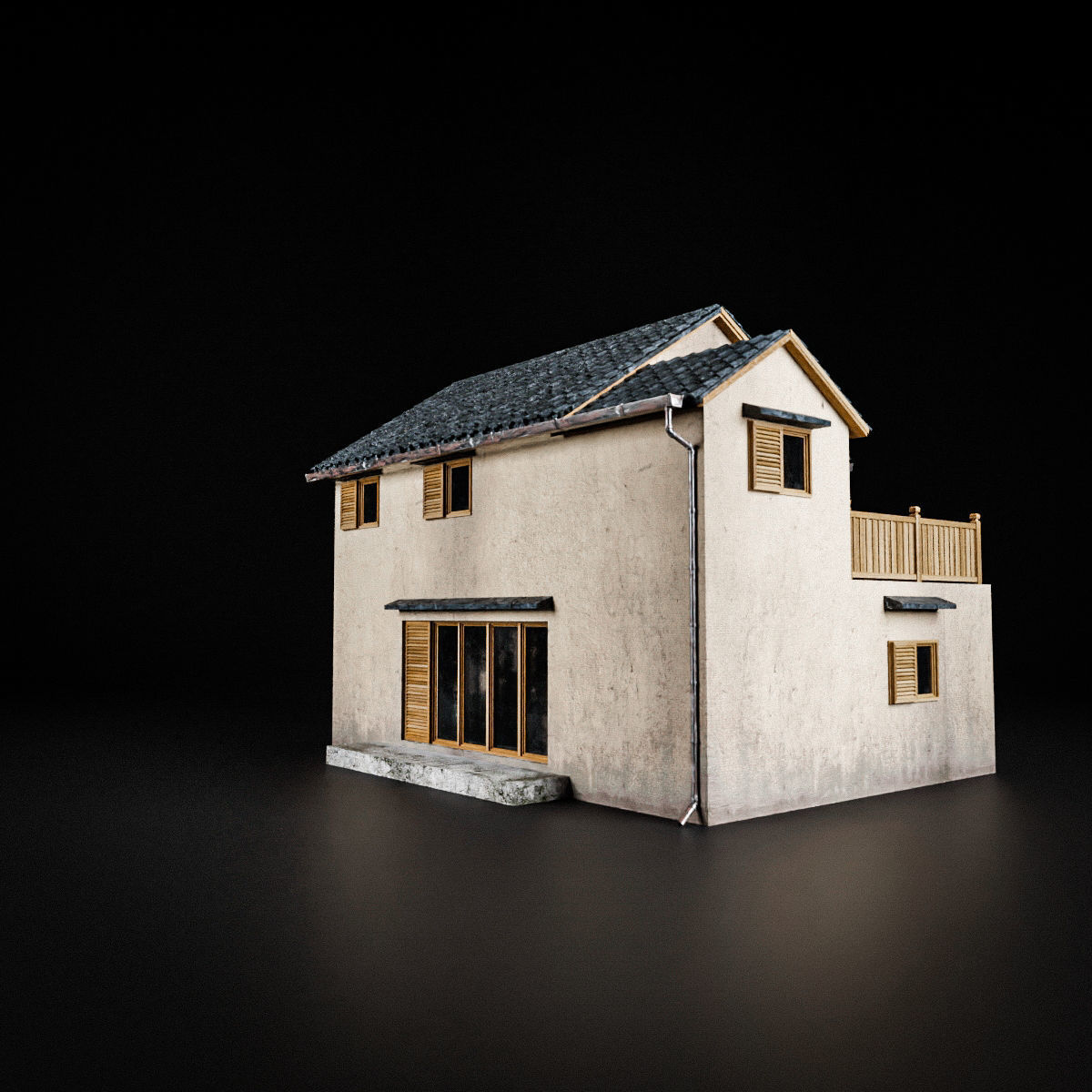 JAPANESE BUILDING 007 Low-poly 3D model_4