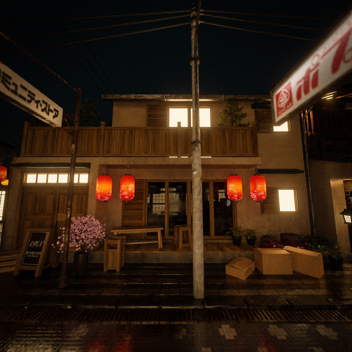 JAPANESE BUILDING 007 Low-poly 3D model_11
