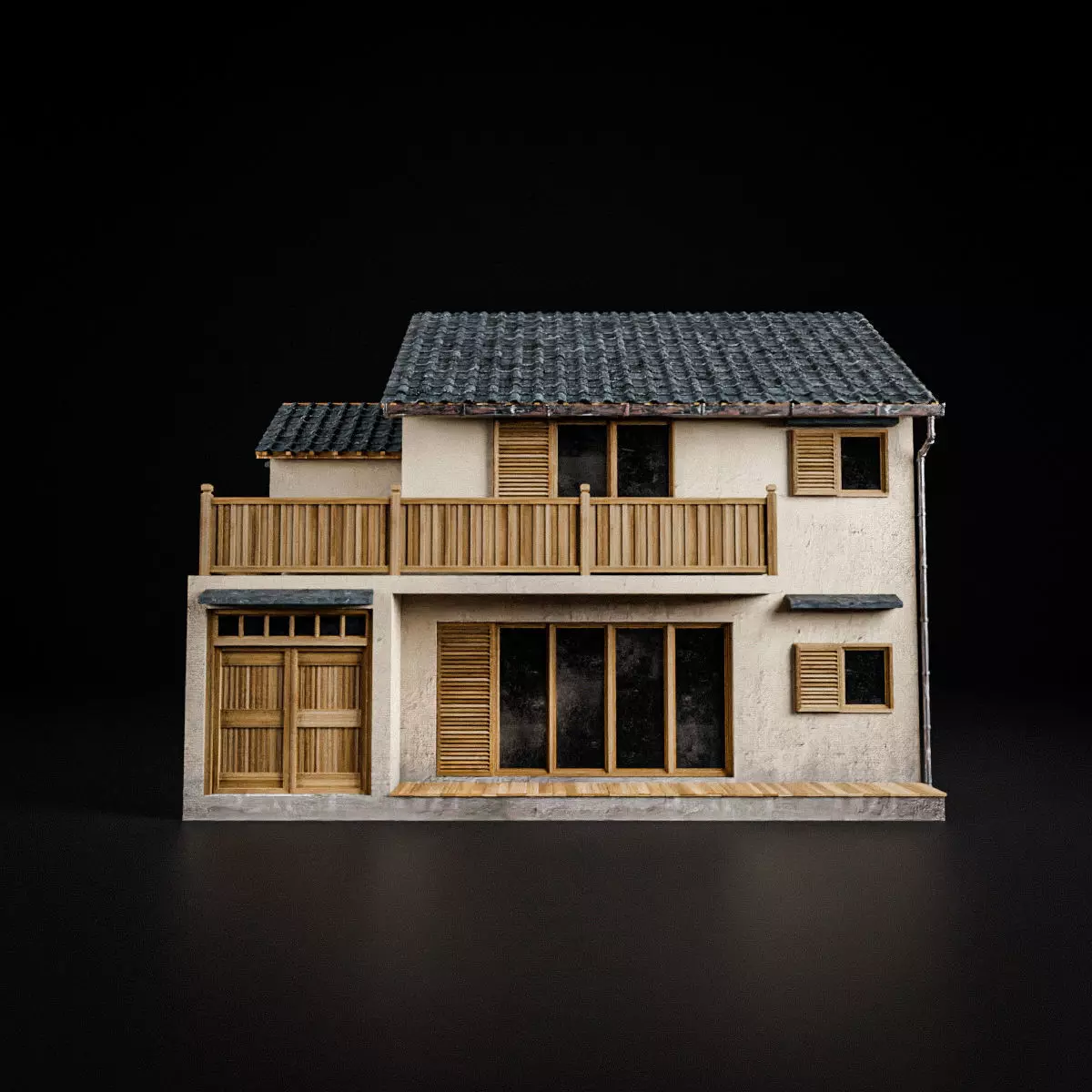 JAPANESE BUILDING 007 Low-poly 3D model_0