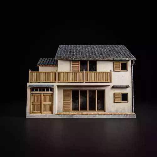 JAPANESE BUILDING 007 Low-poly 3D model