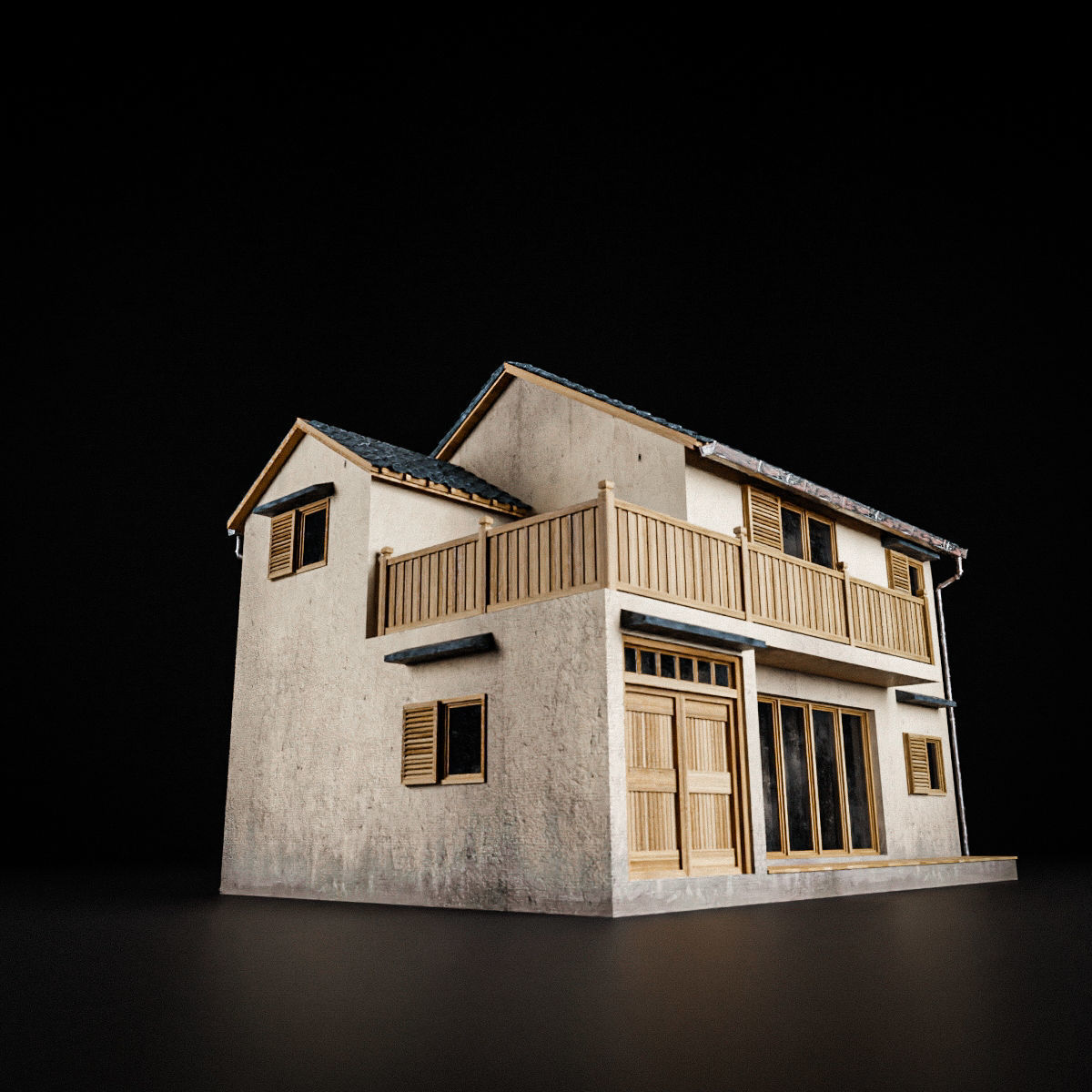 JAPANESE BUILDING 007 Low-poly 3D model_9