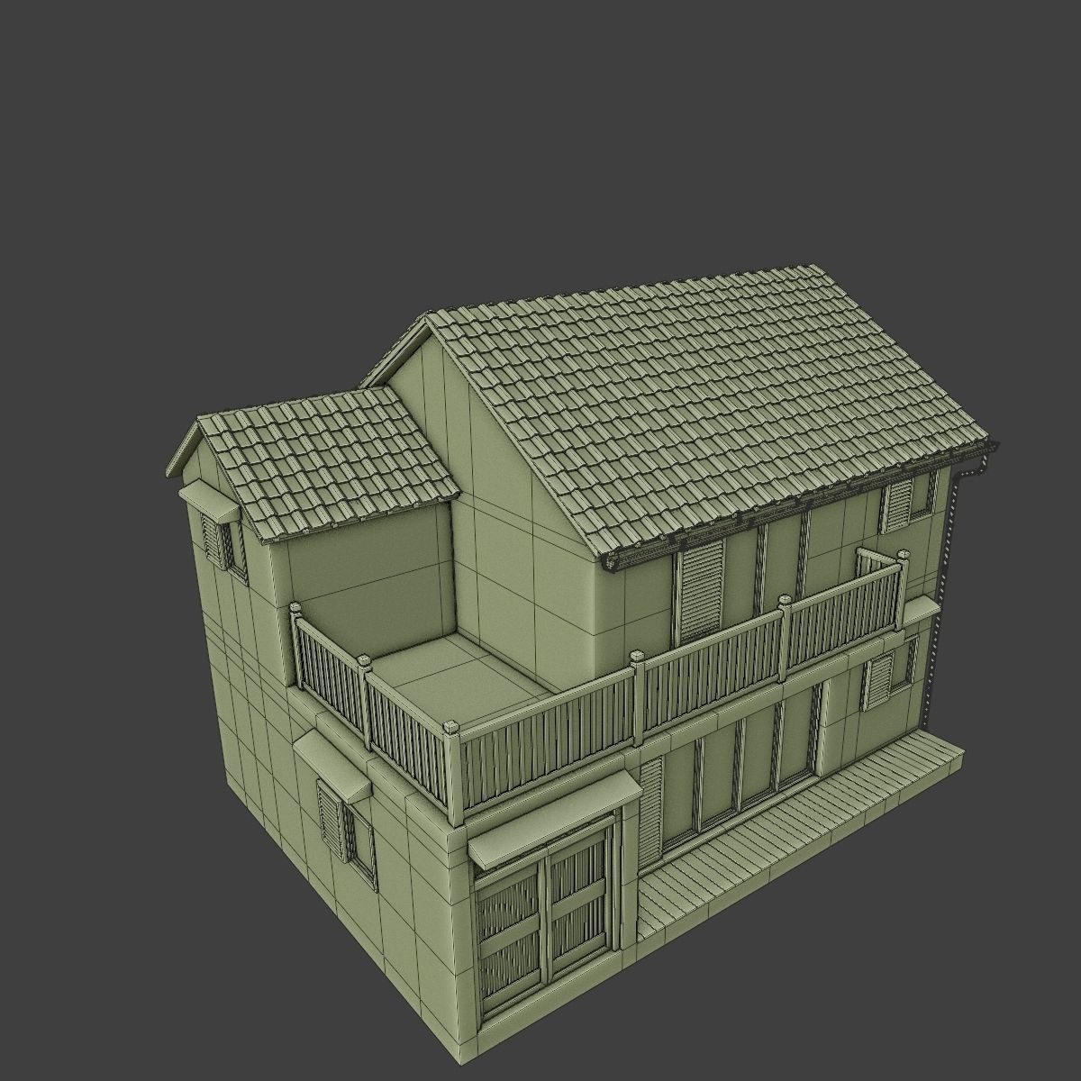 JAPANESE BUILDING 007 Low-poly 3D model_13