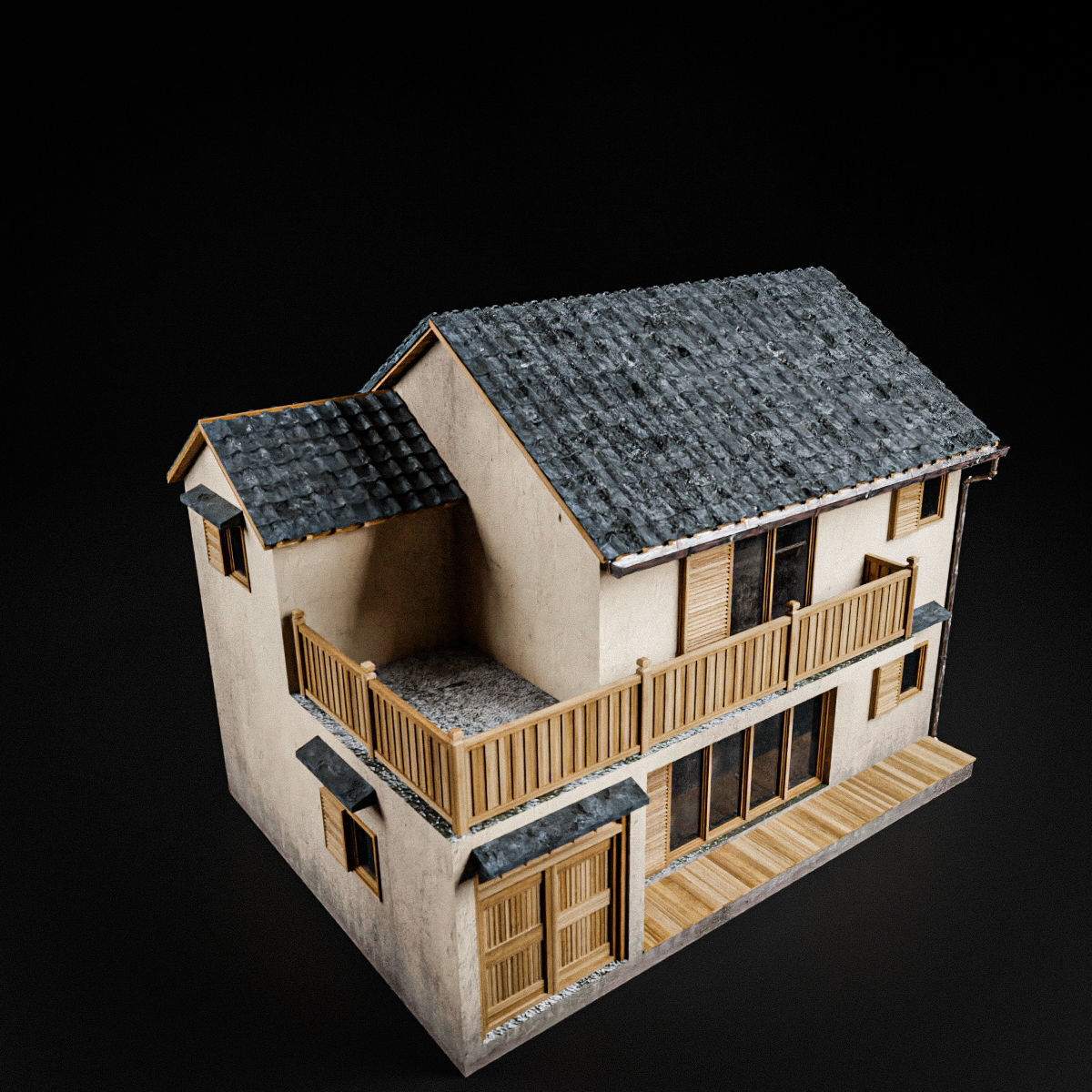JAPANESE BUILDING 007 Low-poly 3D model_6