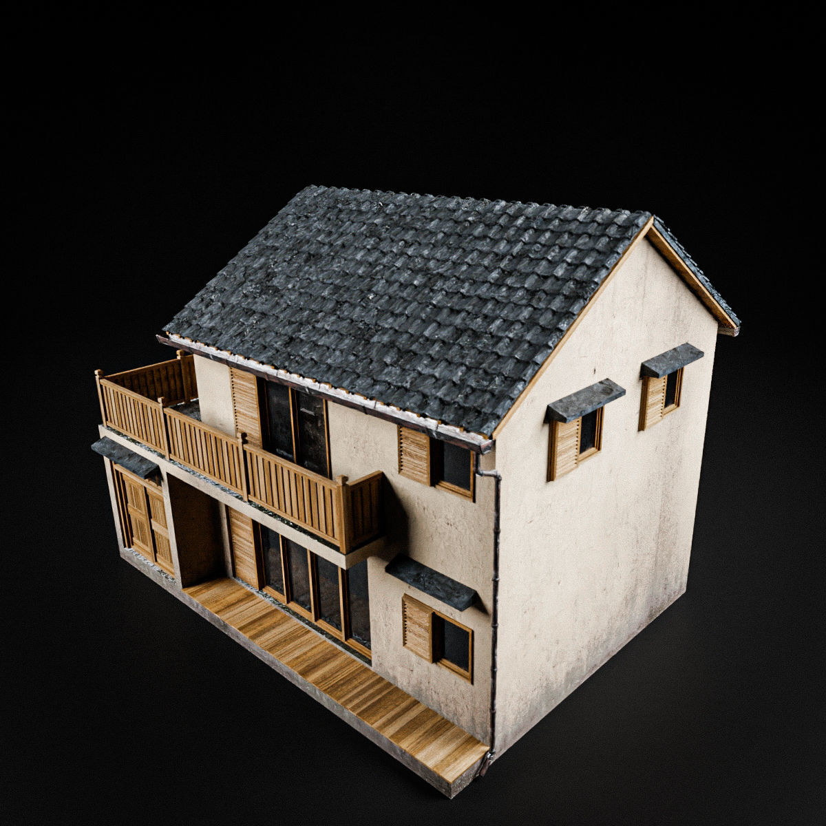 JAPANESE BUILDING 007 Low-poly 3D model_7