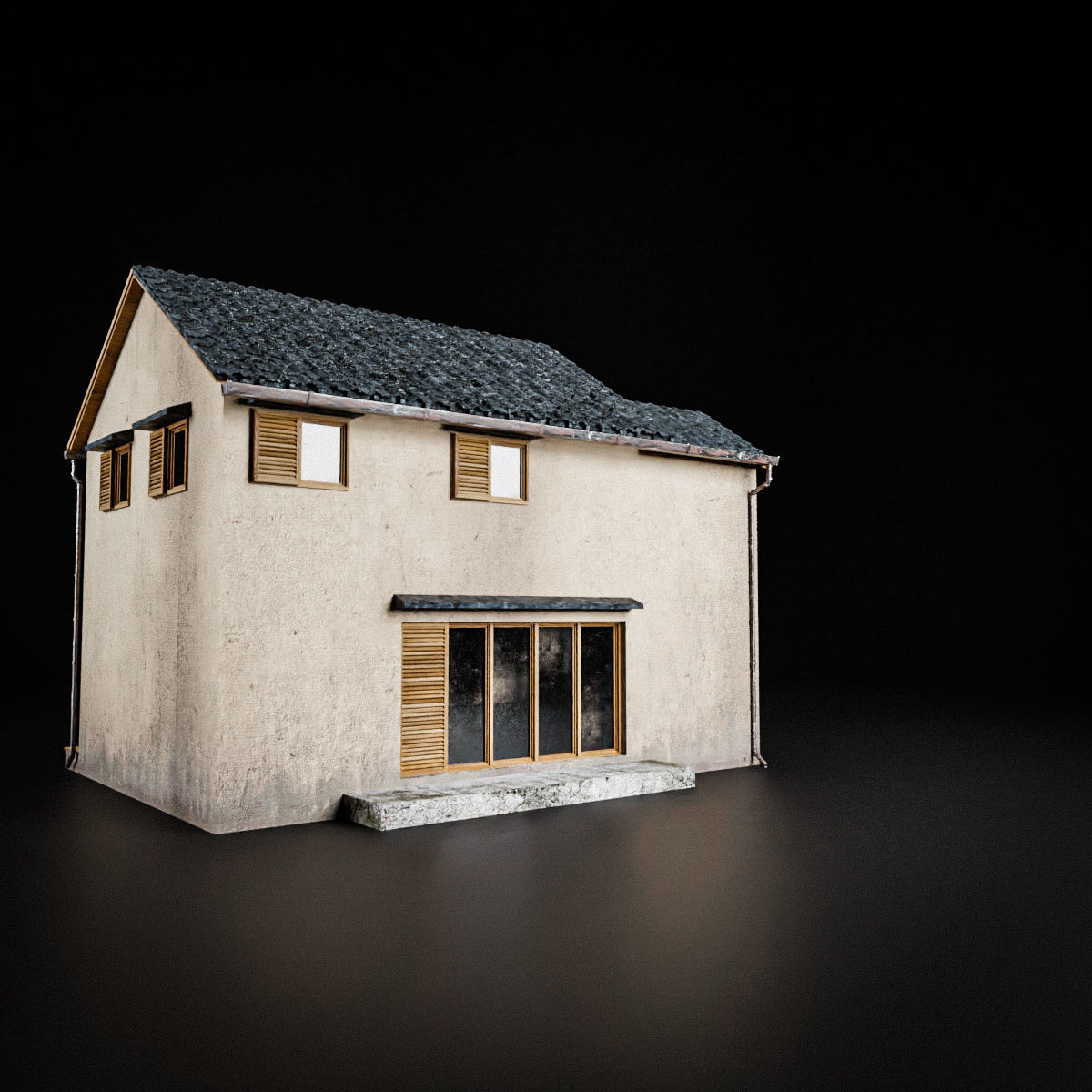 JAPANESE BUILDING 007 Low-poly 3D model_3