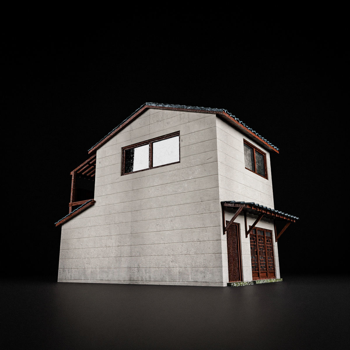 JAPANESE BUILDING 008 Low-poly 3D model_10