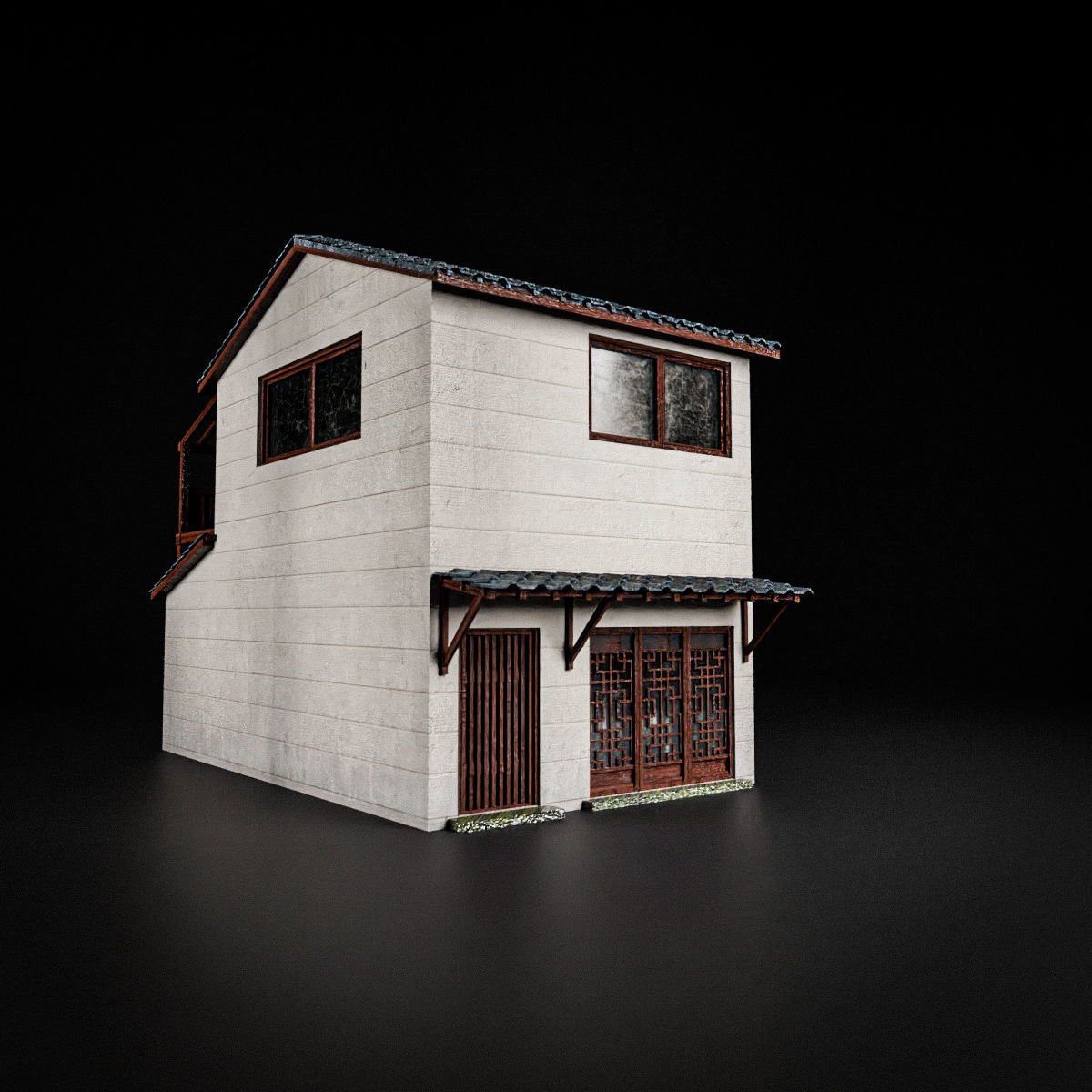 JAPANESE BUILDING 008 Low-poly 3D model_3