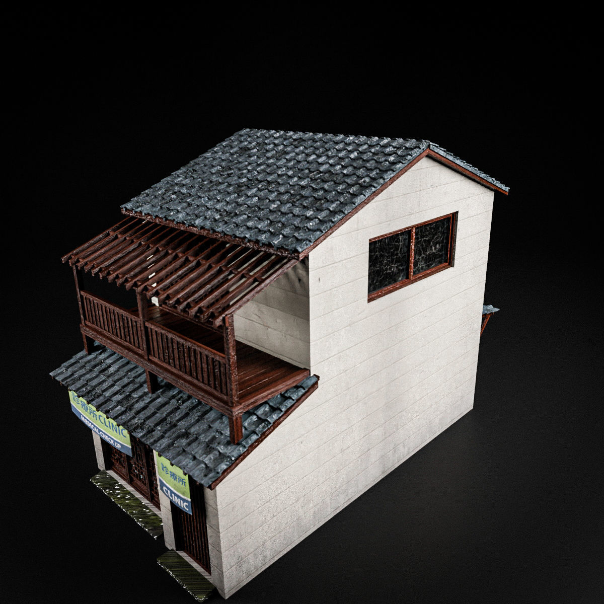JAPANESE BUILDING 008 Low-poly 3D model_7