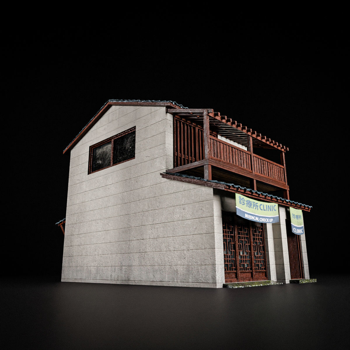 JAPANESE BUILDING 008 Low-poly 3D model_9