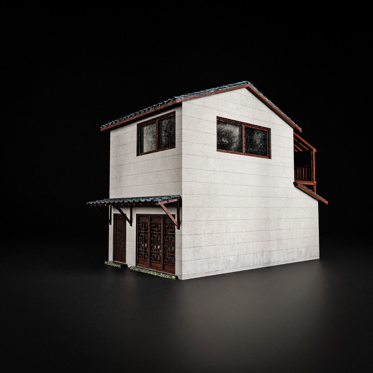 JAPANESE BUILDING 008 Low-poly 3D model_4