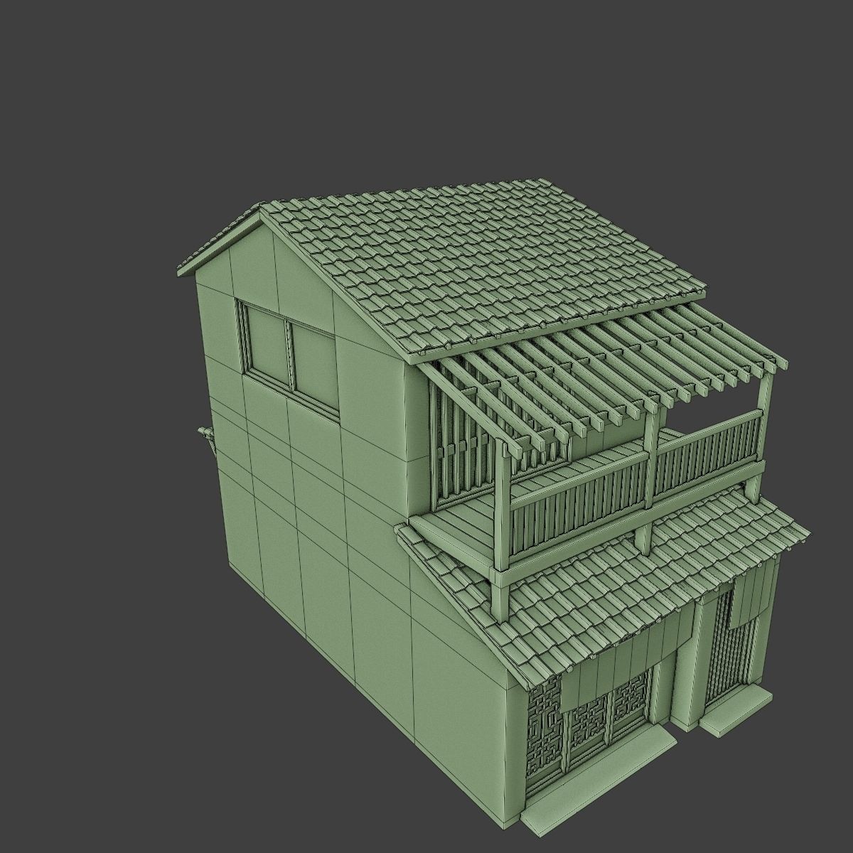 JAPANESE BUILDING 008 Low-poly 3D model_13