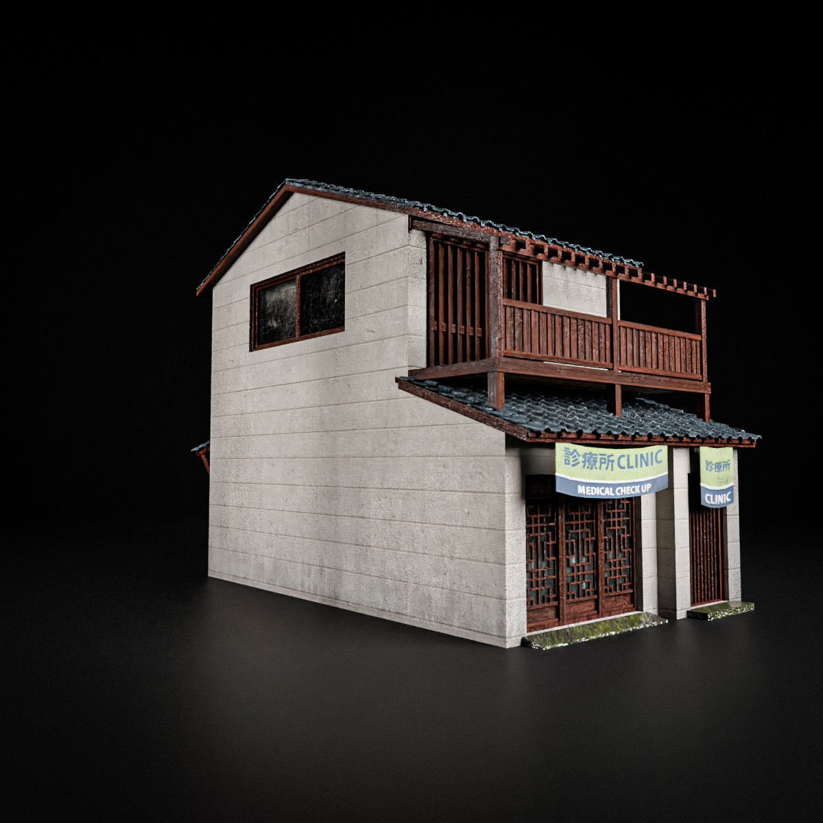 JAPANESE BUILDING 008 Low-poly 3D model_5