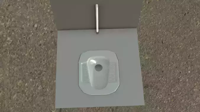 Squatting WC Toilet For Bathrooms Low-poly 3D model