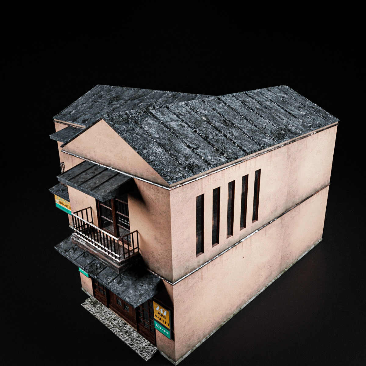 JAPANESE BUILDING 009 Low-poly 3D model_7