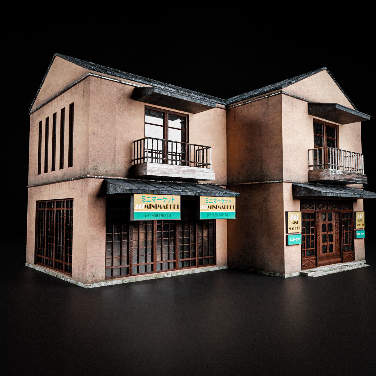 JAPANESE BUILDING 009 Low-poly 3D model_5