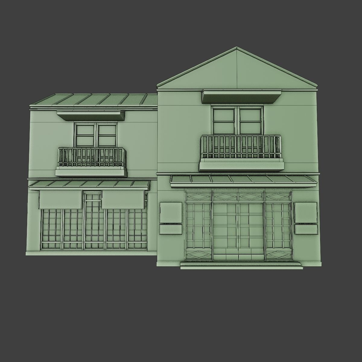 JAPANESE BUILDING 009 Low-poly 3D model_12