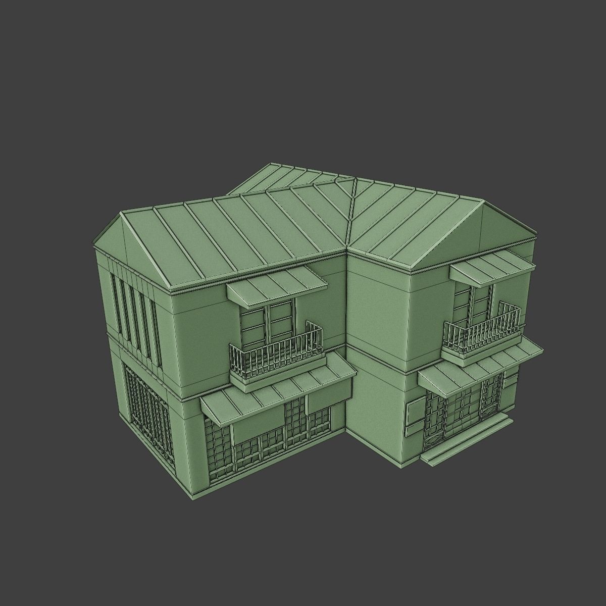 JAPANESE BUILDING 009 Low-poly 3D model_13