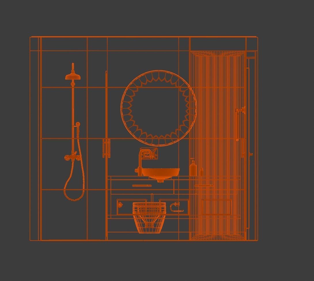 Small Bathroom Realistic 3D model_5