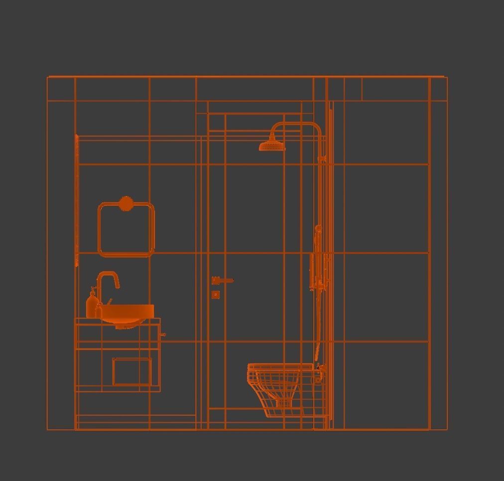 Small Bathroom Realistic 3D model_4