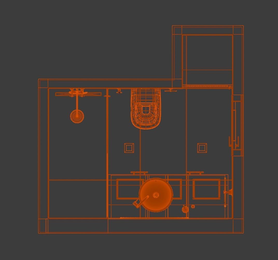 Small Bathroom Realistic 3D model_3