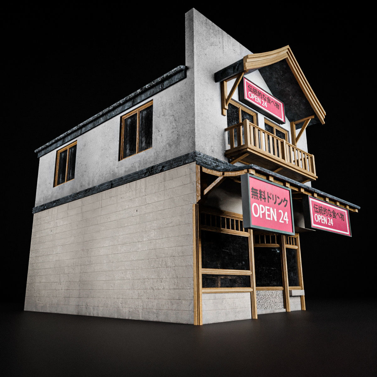 JAPANESE BUILDING 010 Low-poly 3D model_9