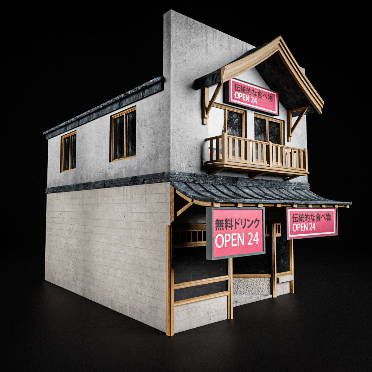 JAPANESE BUILDING 010 Low-poly 3D model_5