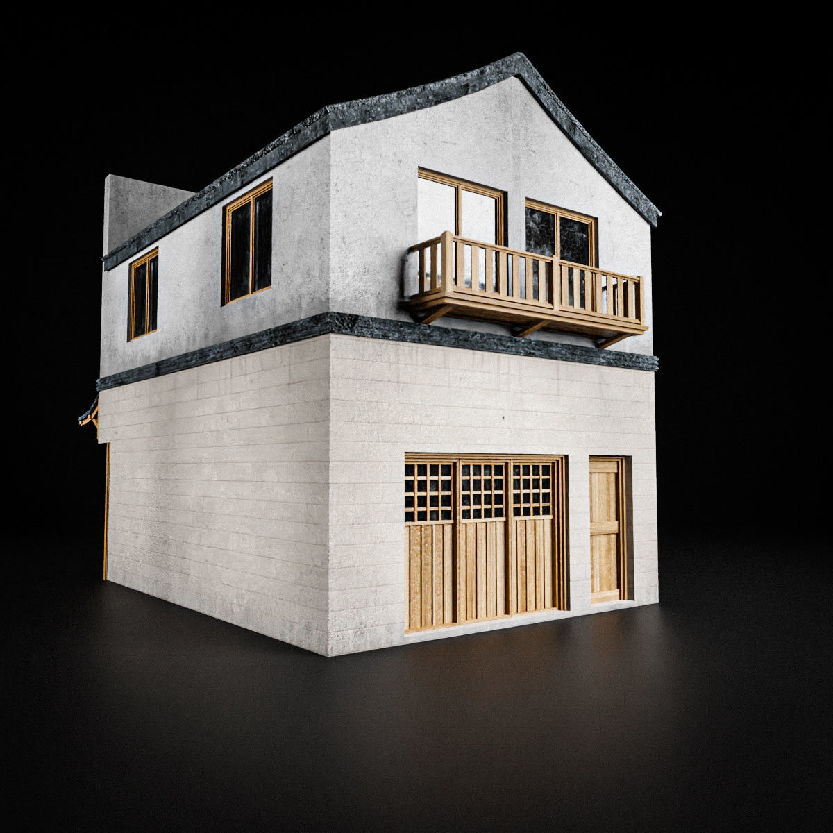 JAPANESE BUILDING 010 Low-poly 3D model_3