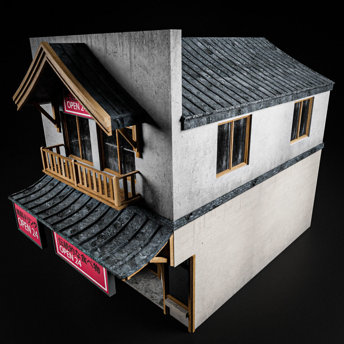 JAPANESE BUILDING 010 Low-poly 3D model_7