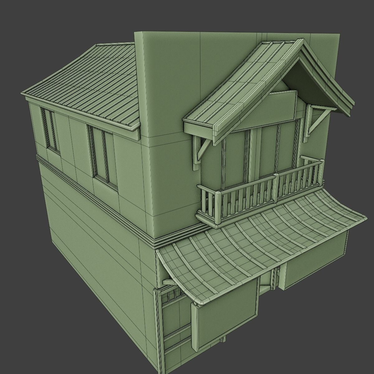 JAPANESE BUILDING 010 Low-poly 3D model_13