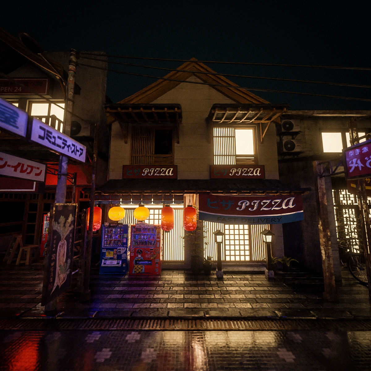 JAPANESE URBAN PROPS PACK Low-poly 3D model_21