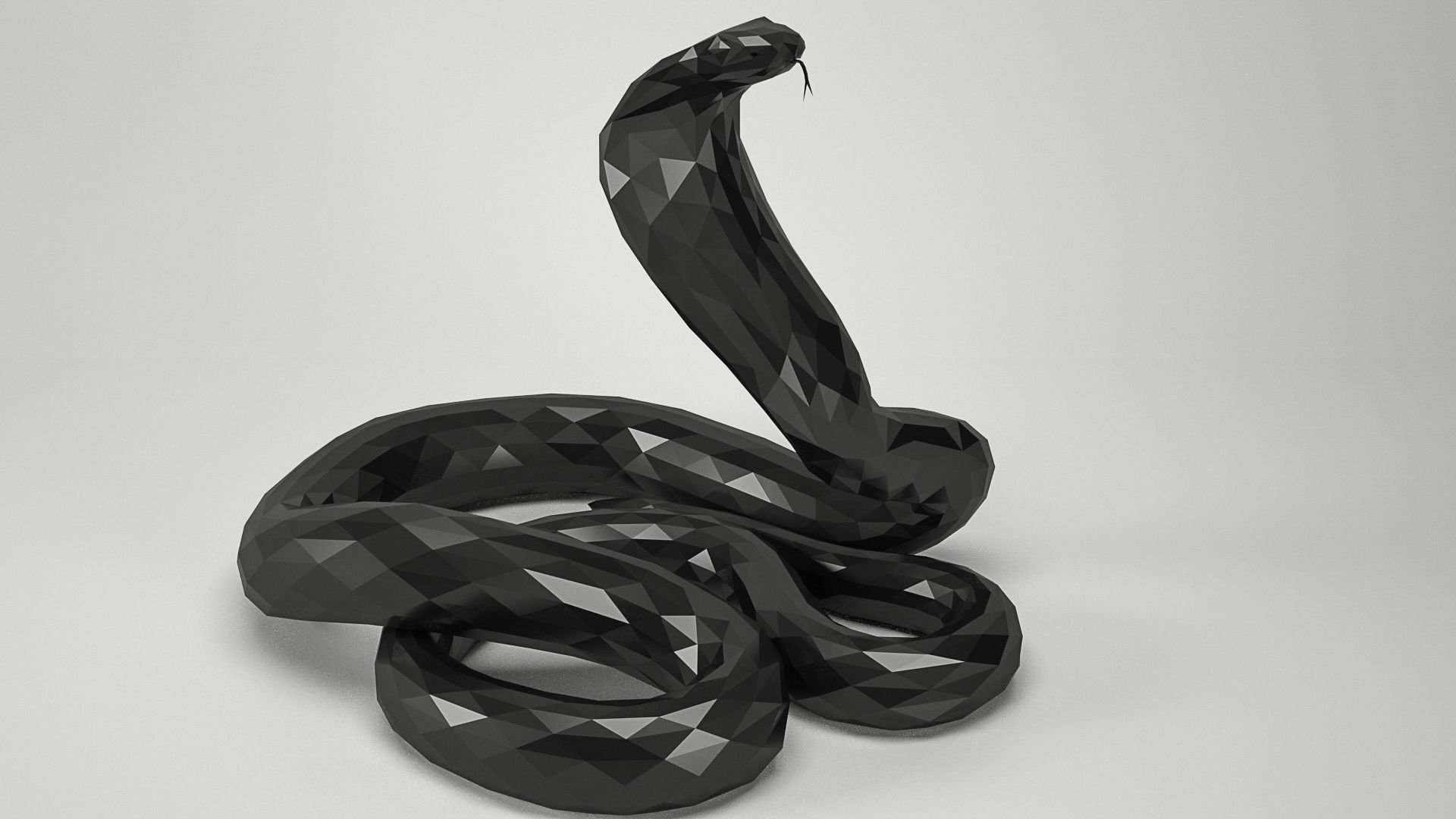 Snake Cobra Low-poly Low-poly 3D model_1