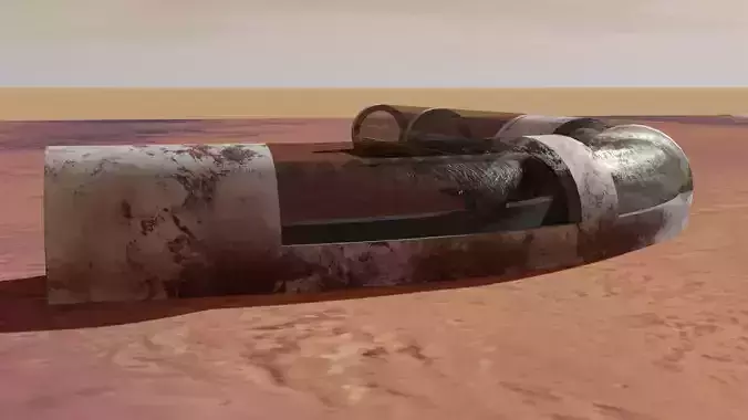 Sci-fi tunnel Low-poly 3D model