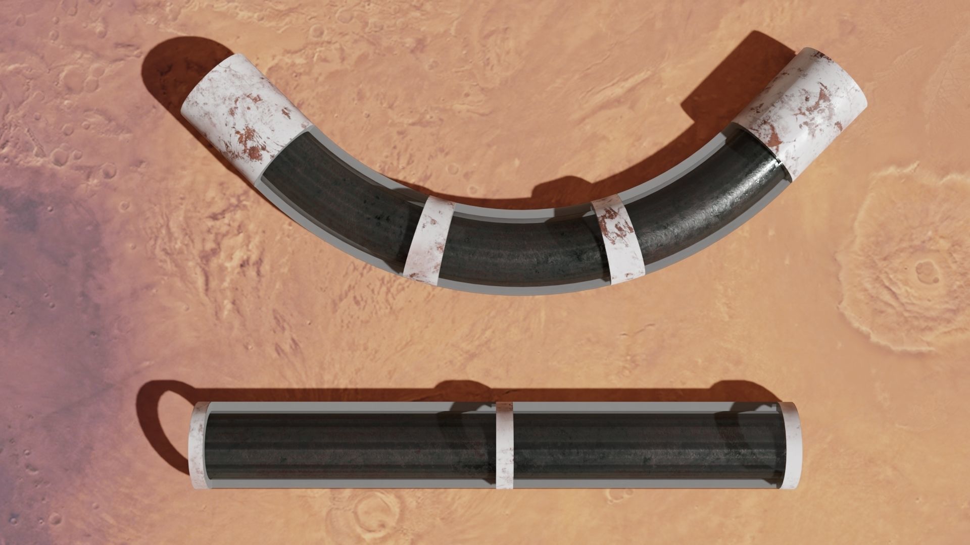 Sci-fi tunnel Low-poly 3D model_1